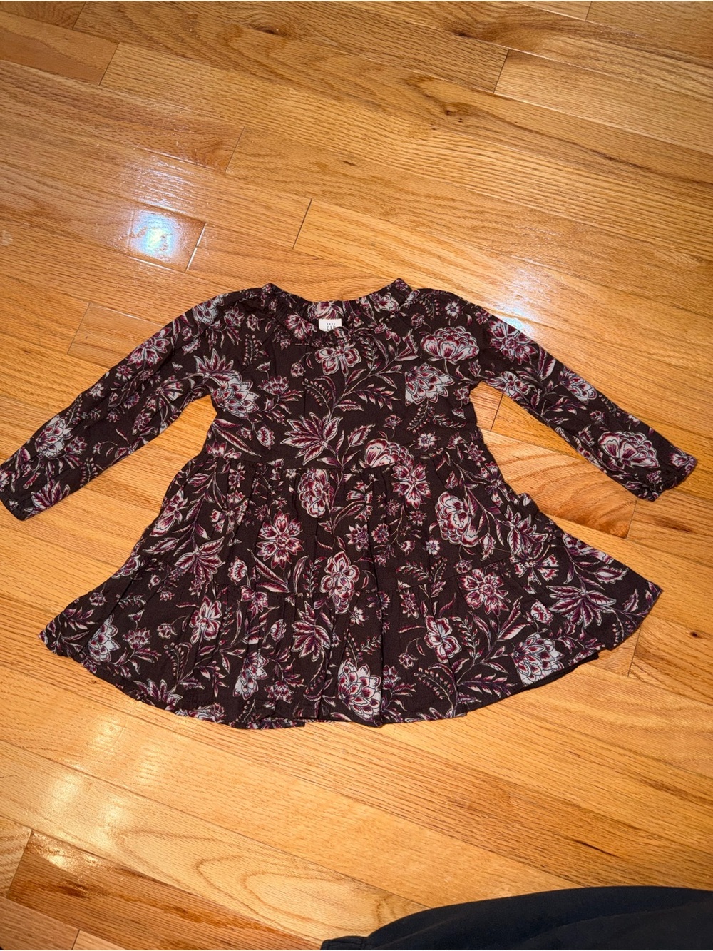 Baby Gap Girls' Plum Floral Long-Sleeve Dress
